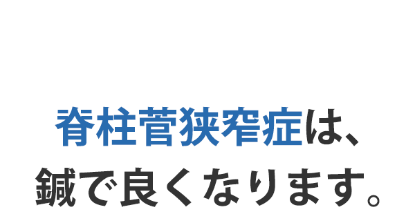 脊柱菅狭窄症は、鍼で良くなります。